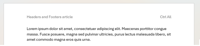 Example header at the top of the page